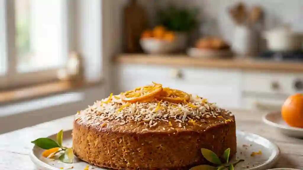 Moelleux fondant orange et noix de coco - Photo de présentation