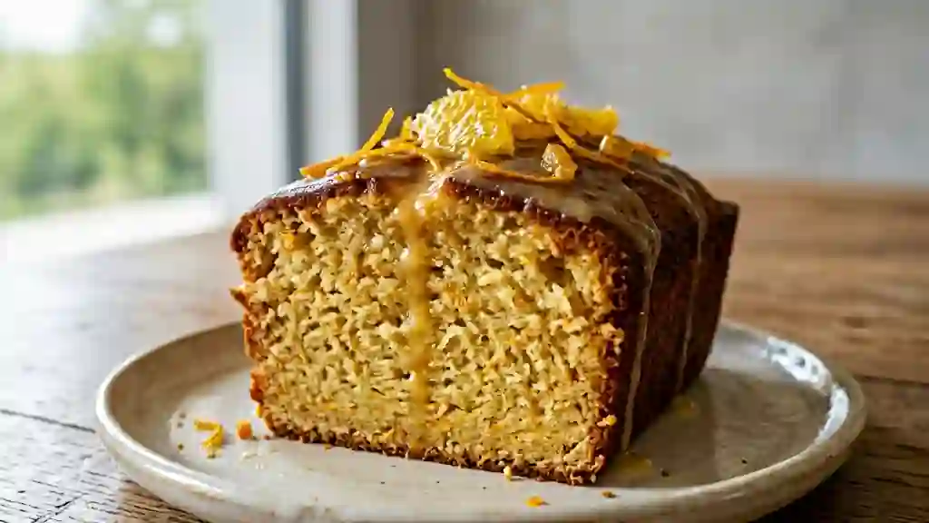 Gâteau fondant à l'orange et zestes frais - Photo de présentation