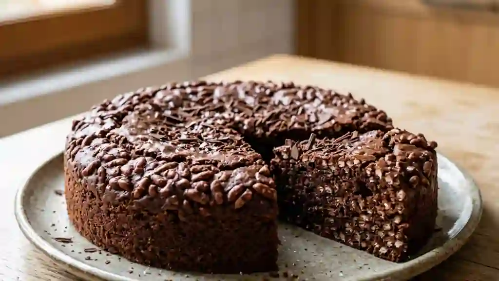Moelleux craquant au riz soufflé et chocolat - Photo de présentation