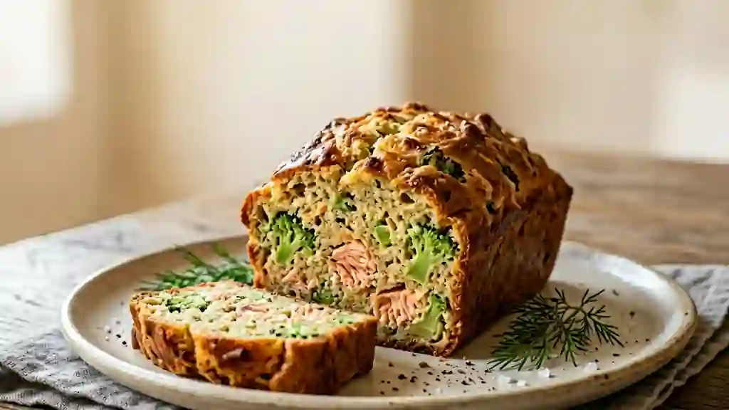Cake fondant au saumon frais et brocoli - Photo de présentation