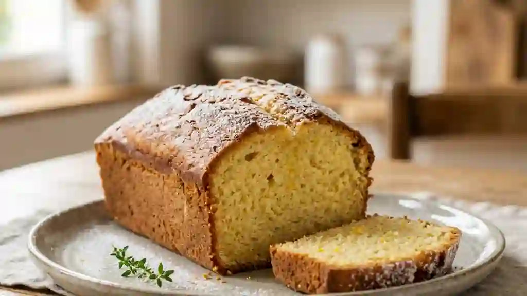Gâteau au vin blanc moelleux et citronné - Photo de présentation