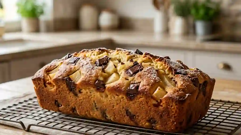 Moelleux yaourt, poires fondantes et chocolat - Photo de présentation