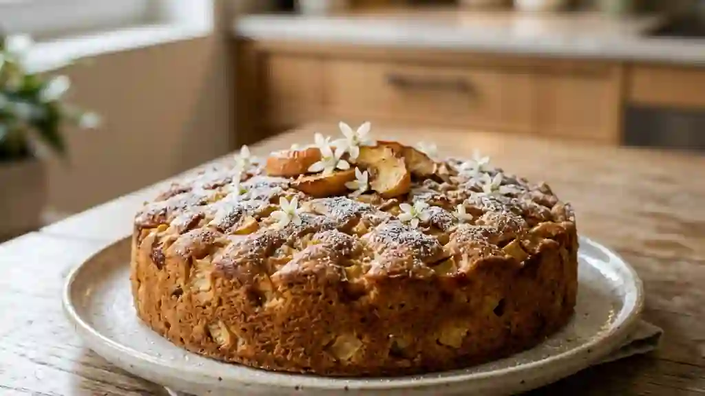Gâteau moelleux pommes et fleur d'oranger - Photo de présentation