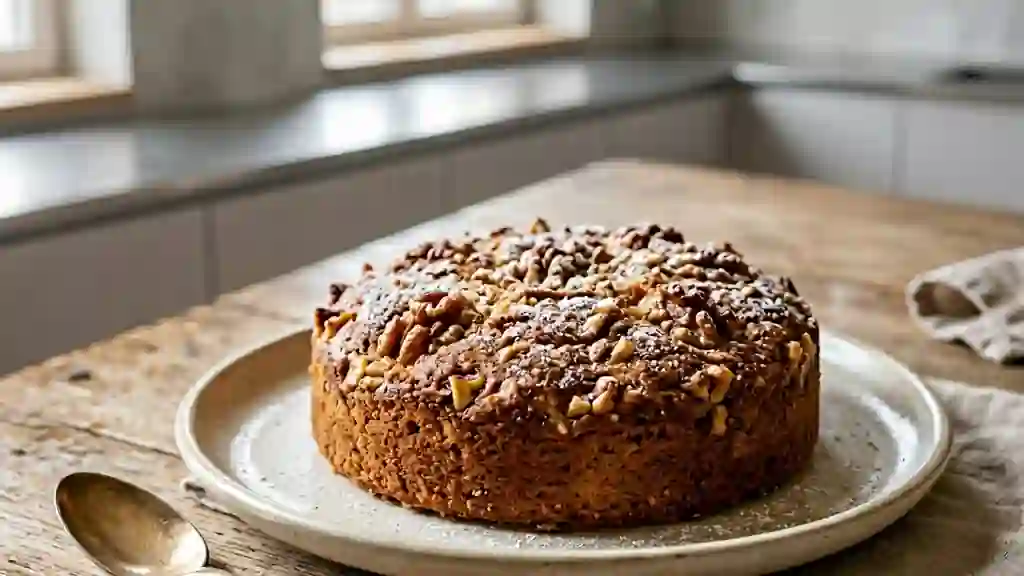Gâteau aux noix fondant et croquant - Photo de présentation