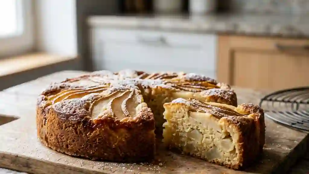 Gâteau aux poires 5-4-3-2-1 fondant et vanillé - Photo de présentation