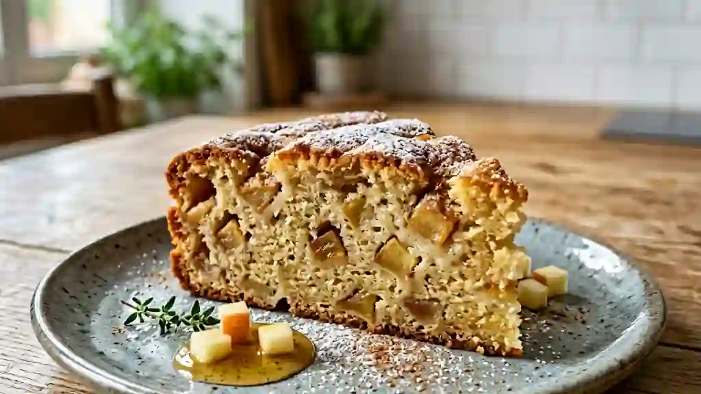 Moelleux aux pommes et fromage blanc à la cannelle - Photo de présentation