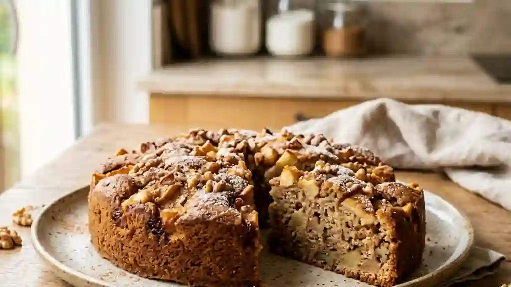 Gâteau Moelleux Pommes, Cannelle et Noix Croquantes - Photo de présentation