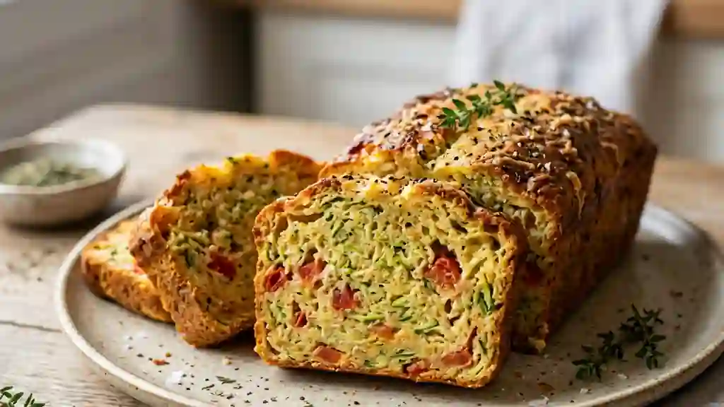 Moelleux de courgettes au fromage et tomates - Photo de présentation