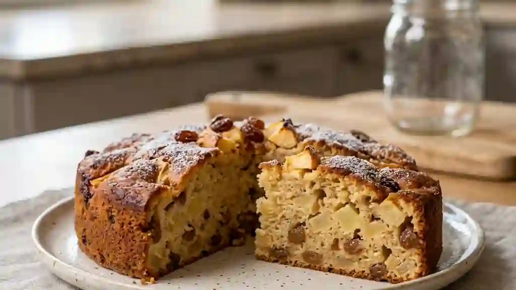 Moelleux aux pommes et raisins vanillés - Photo de présentation