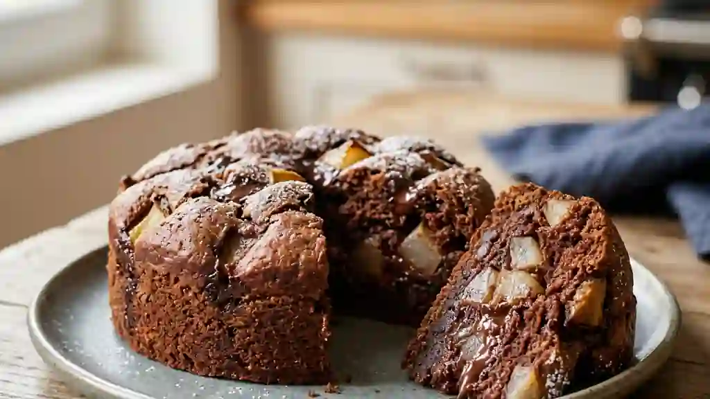 Moelleux fondant poire et chocolat noir - Photo de présentation