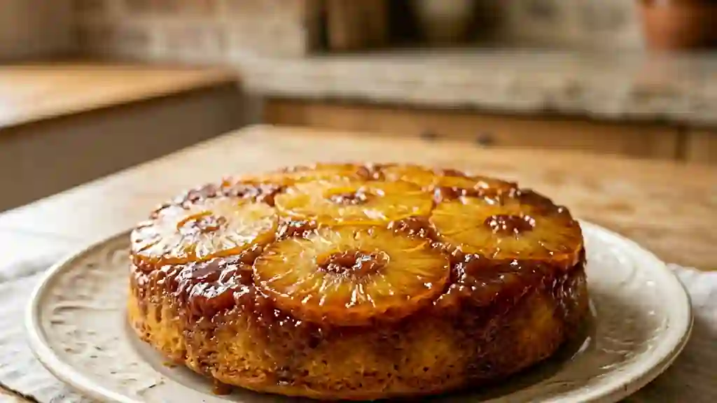 Gâteau renversé à l'ananas caramélisé - Photo de présentation