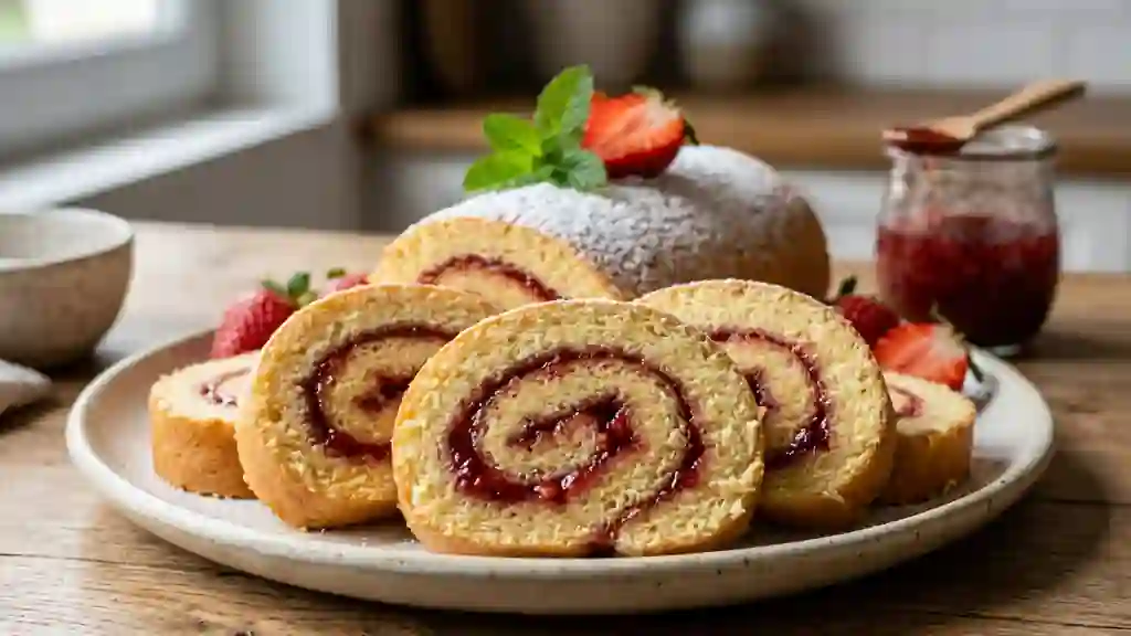 Roulé moelleux à la fraise - Photo de présentation