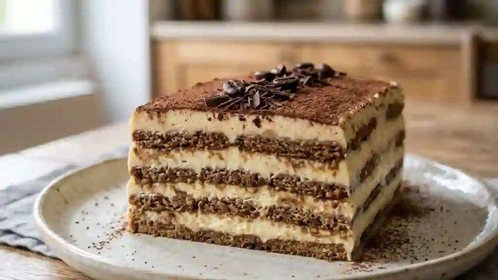 Gâteau fondant aux petits-beurres et café - Photo de présentation