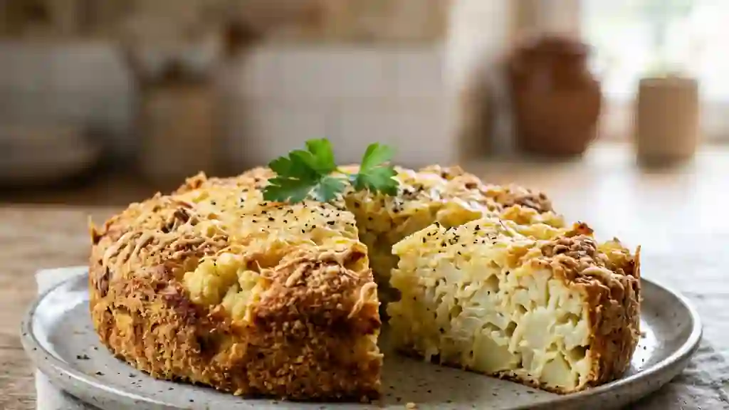 Gâteau Fondant Chou-fleur et Pomme de Terre - Photo de présentation