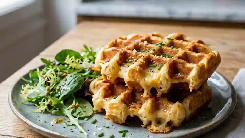 Gaufres croustillantes au Maroilles fondu - Photo de présentation