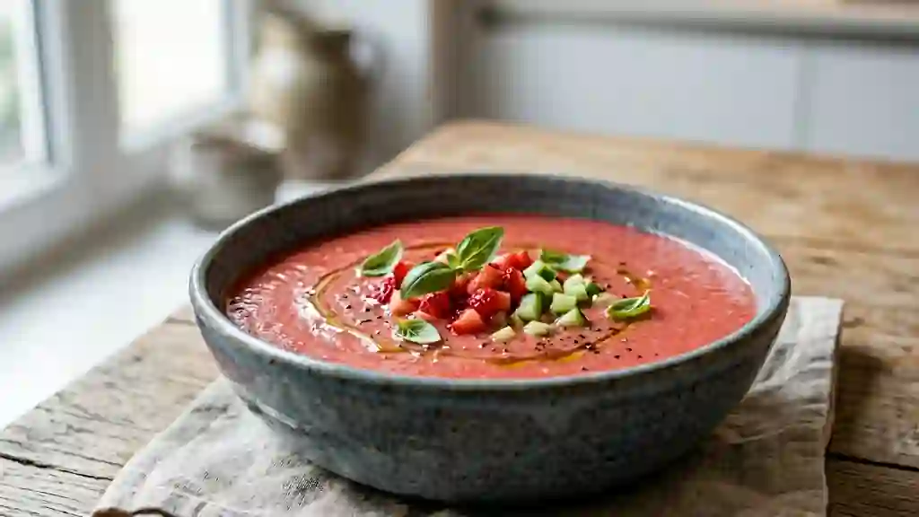 Gazpacho Fraise-Basilic Velouté - Photo de présentation