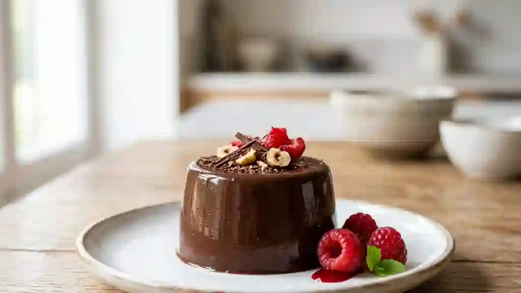Miroir de chocolat noir fondant et soyeux - Photo de présentation