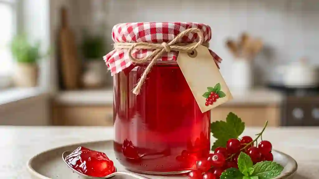 Gelée de groseilles rubis et menthe fraîche - Photo de présentation