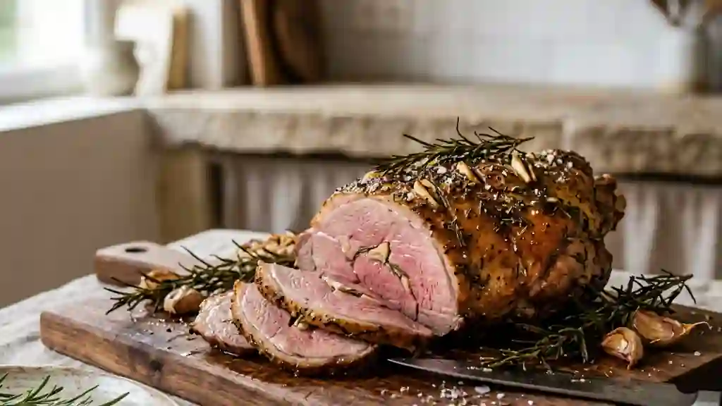 Gigot d'Agneau Fondant à l'Ail et Romarin - Photo de présentation