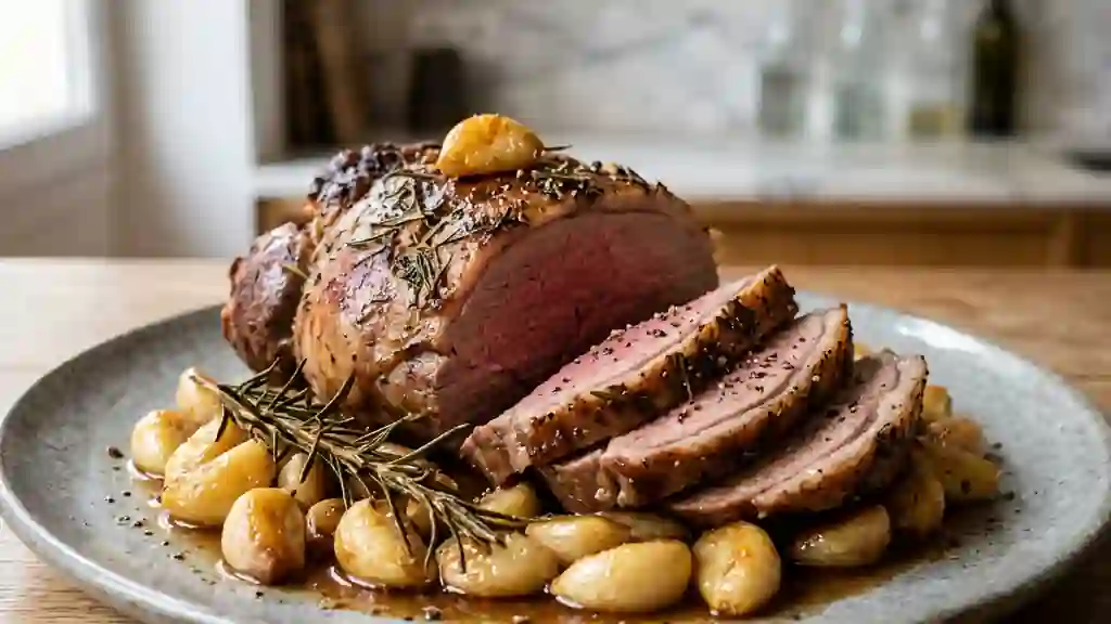 Gigot d’agneau fondant à l’ail confit - Photo de présentation
