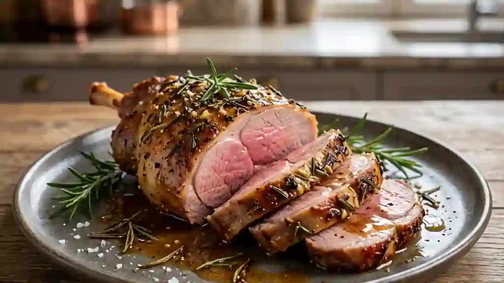 Gigot de chevreau fondant au romarin frais - Photo de présentation