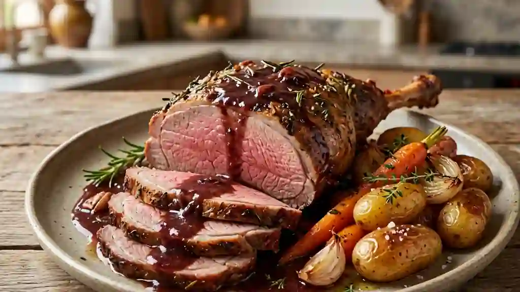 Gigot de sanglier rôti au romarin - Photo de présentation
