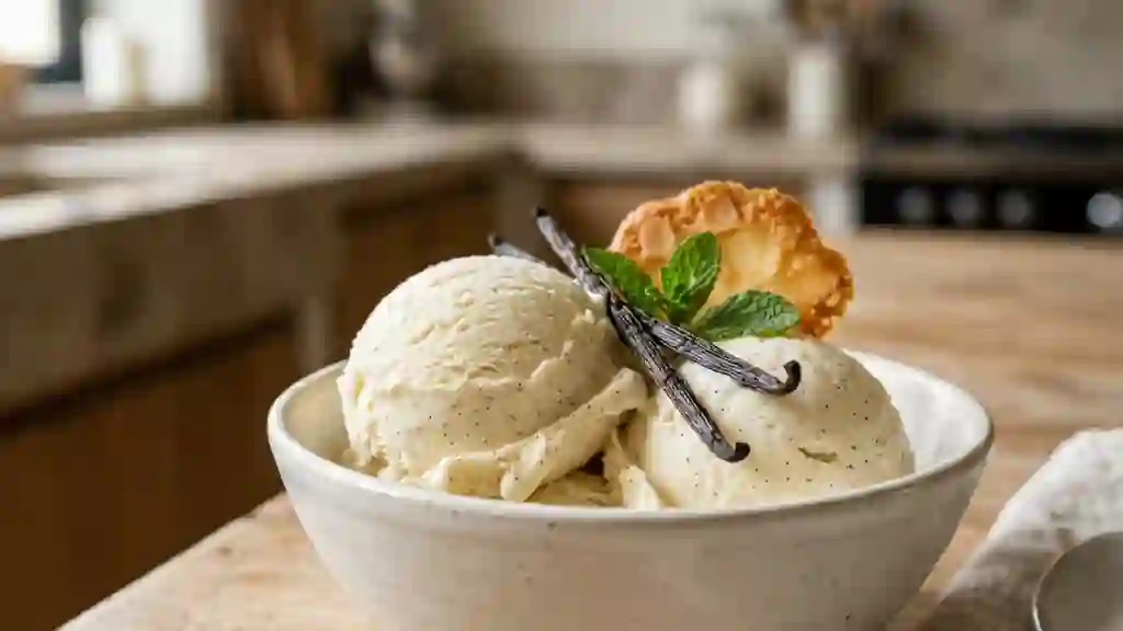 Glace vanille onctueuse et veloutée - Photo de présentation