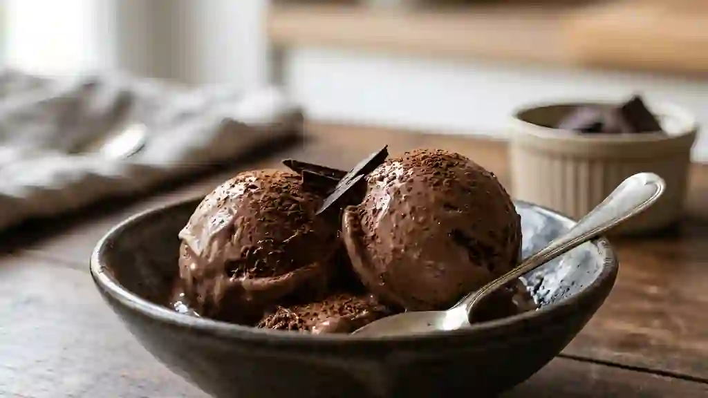 Glace au chocolat noir intense et soyeuse - Photo de présentation