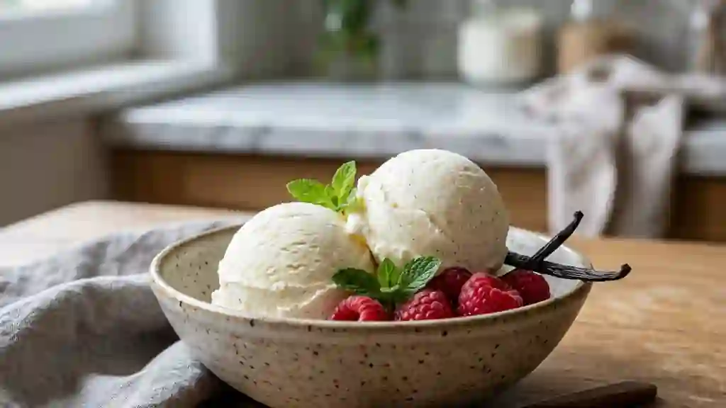Glace au fromage blanc veloutée et fraîche - Photo de présentation