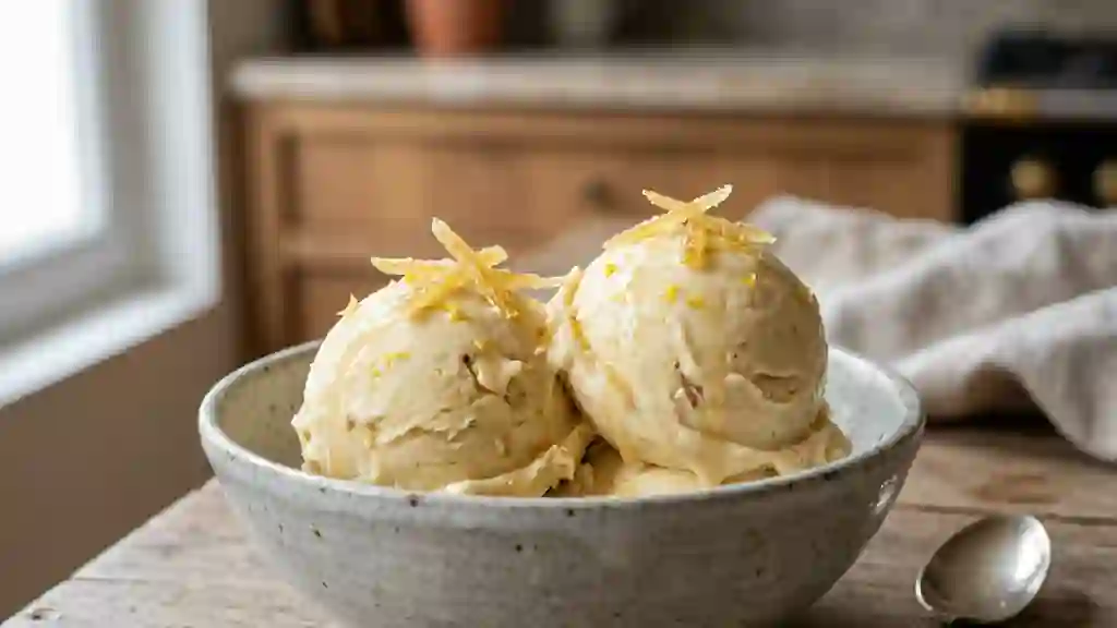 Glace au gingembre frais et citron - Photo de présentation