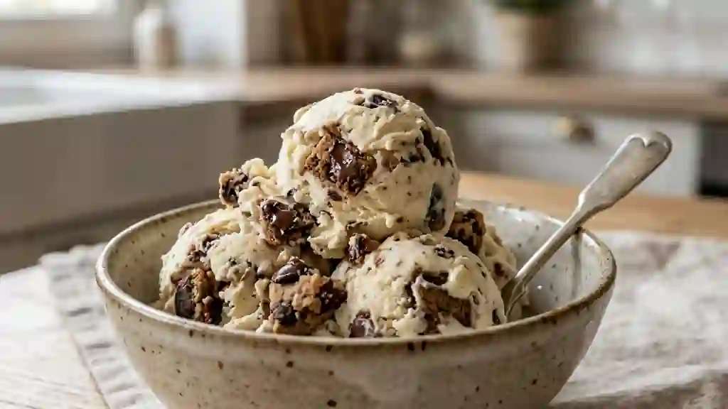 Crème glacée aux éclats de cookies croquants - Photo de présentation