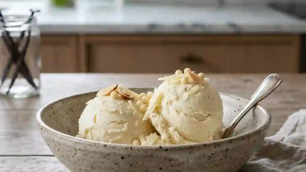 Crème glacée fondante au chocolat blanc - Photo de présentation