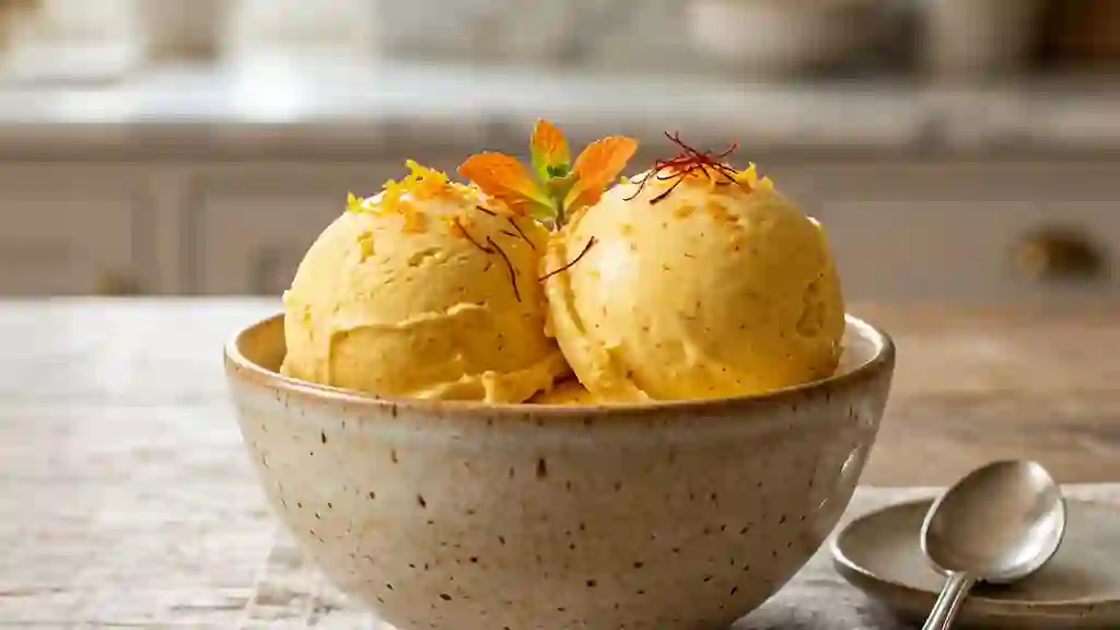 Glace Onctueuse Safran et Orange Givrée - Photo de présentation