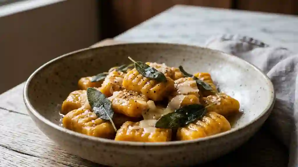 Gnocchis de courge fondants au beurre de sauge - Photo de présentation