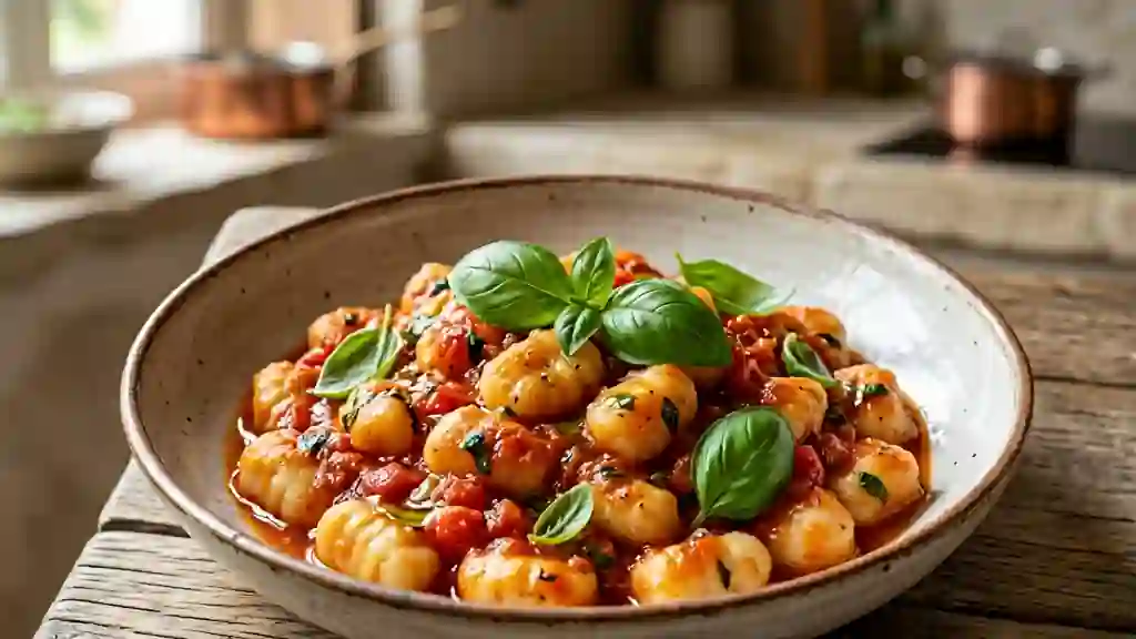 Gnocchi fondants au coulis de tomate basilic - Photo de présentation