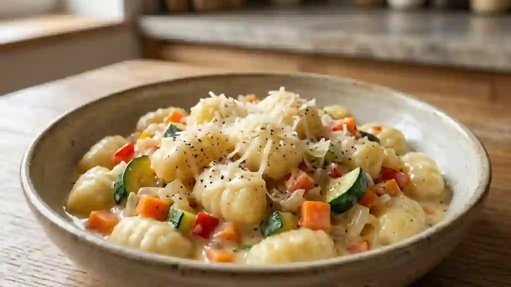 Gnocchis fondants aux petits légumes d'été - Photo de présentation
