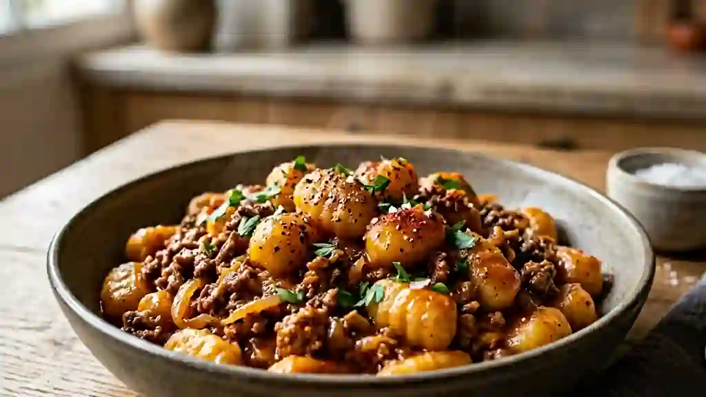 Gnocchis crémeux au bœuf et paprika fumé - Photo de présentation