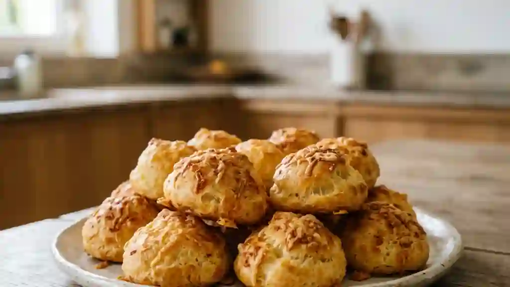 Gougères dorées au fromage fondant - Photo de présentation