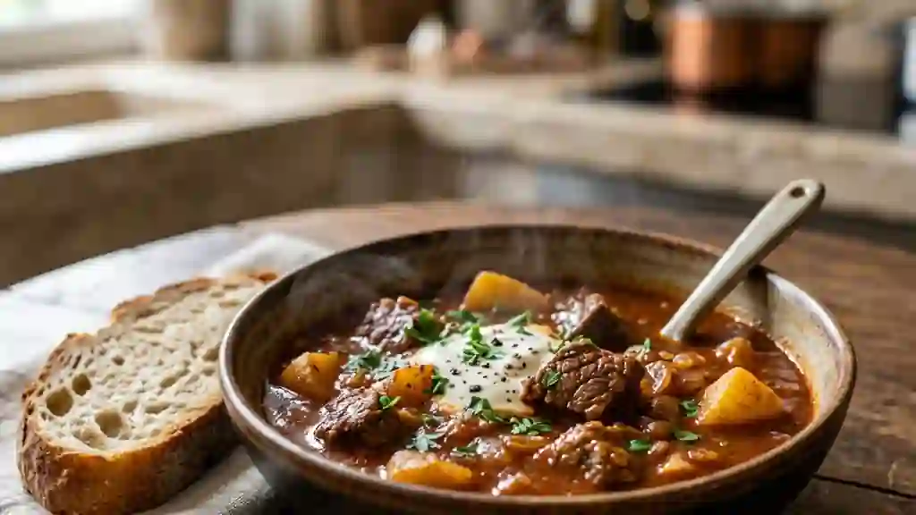Goulash de bœuf fondant au paprika - Photo de présentation