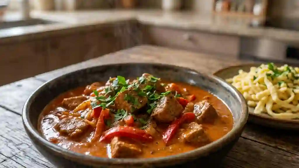 Goulash de veau fondant au paprika doux - Photo de présentation