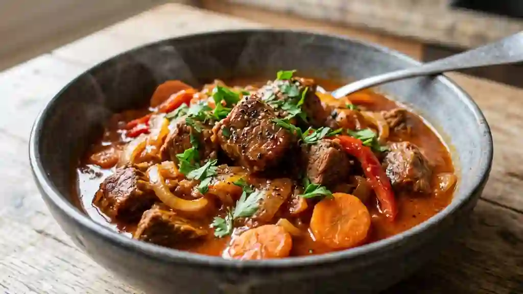 Goulash fondant au paprika et bœuf tendre - Photo de présentation