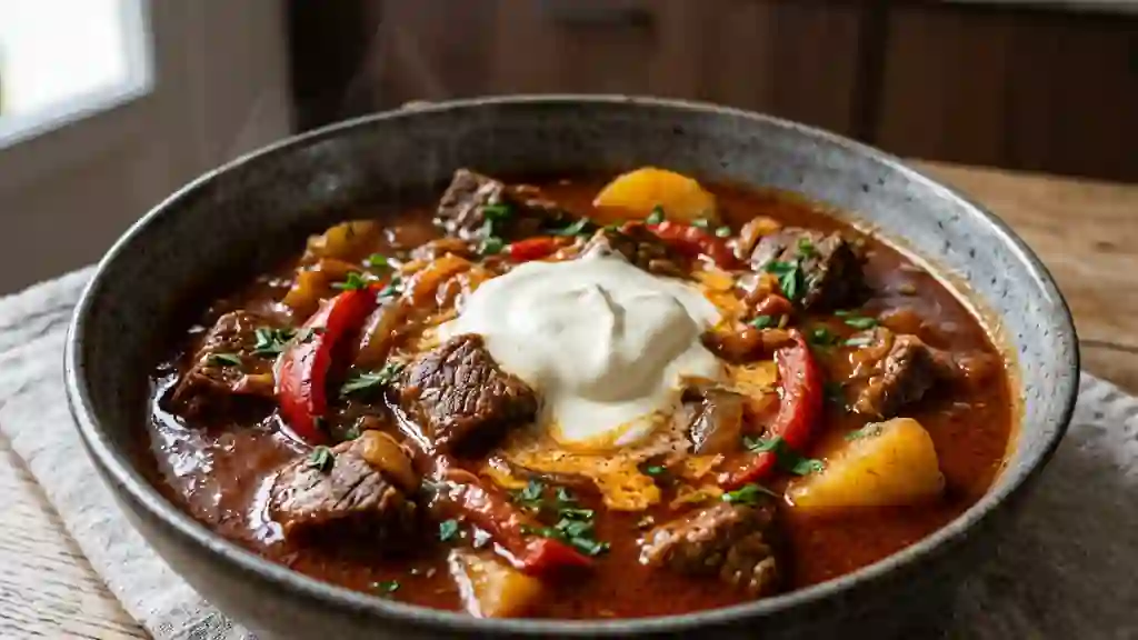 Goulash de bœuf fondant au paprika - Photo de présentation