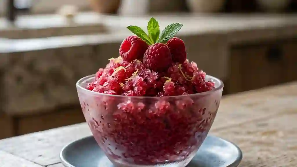 Granité Framboise Givré et Acidulé - Photo de présentation