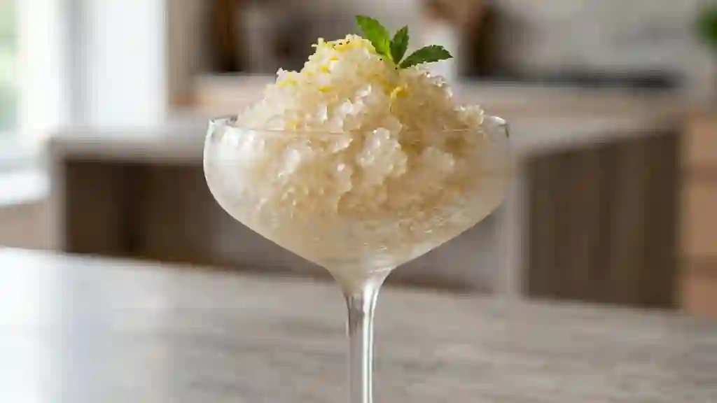 Granité givré au champagne et citron - Photo de présentation