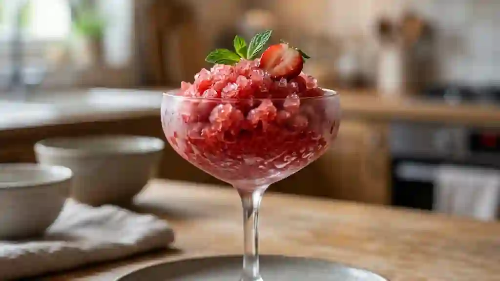 Granité de Fraises Givré et Acidulé - Photo de présentation