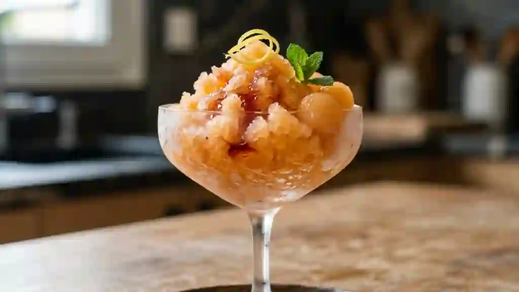 Granité de melon givré au Porto et miel - Photo de présentation