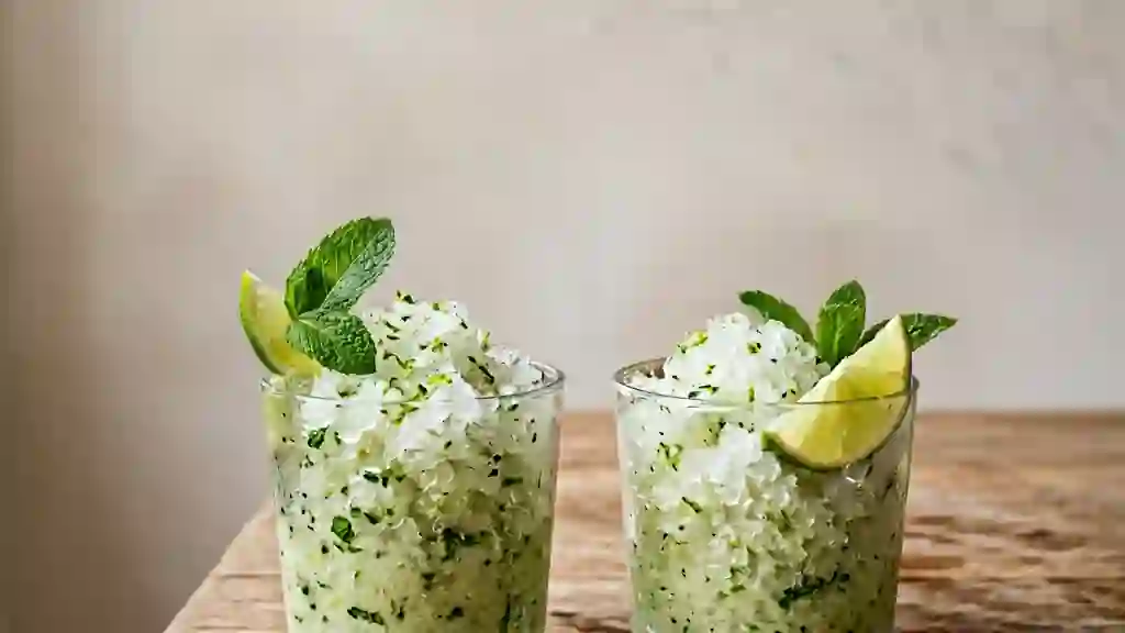 Granité givré au citron vert et menthe fraîche - Photo de présentation