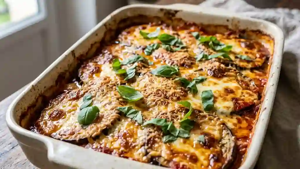 Aubergines à la sicilienne fondantes - Photo de présentation