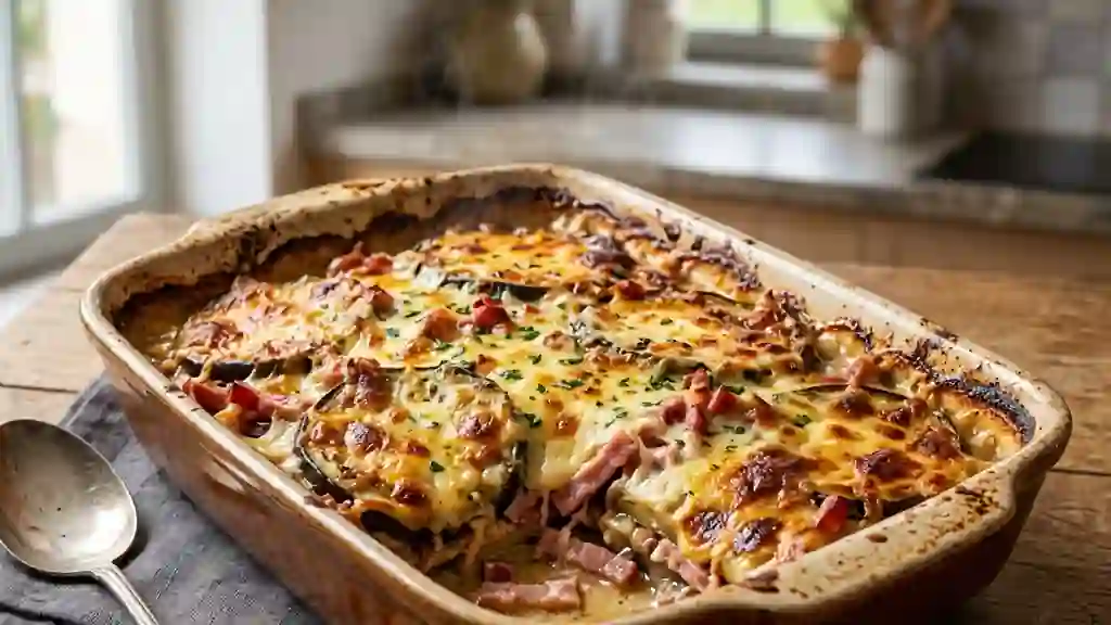Gratin d'aubergines fondant au jambon - Photo de présentation