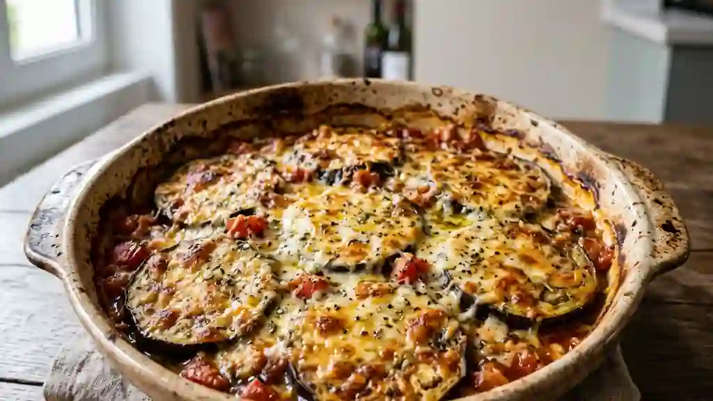 Gratin d'aubergines fondant à la provençale - Photo de présentation